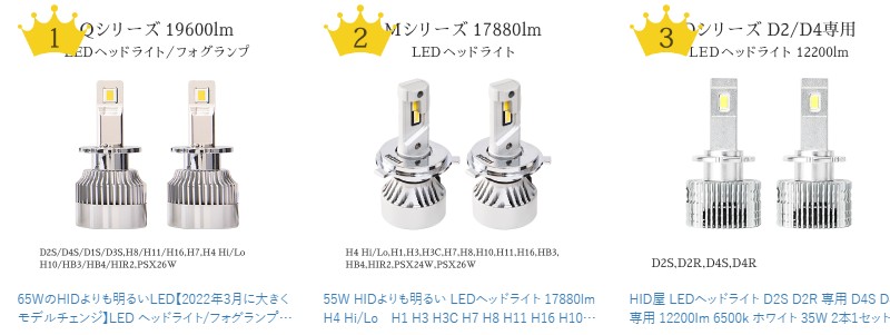 ���邳�ƊE�� ���R�~�A���{��̎ԃ��C�g�iHID�ELED�j���X�wHID���x���T�C�g